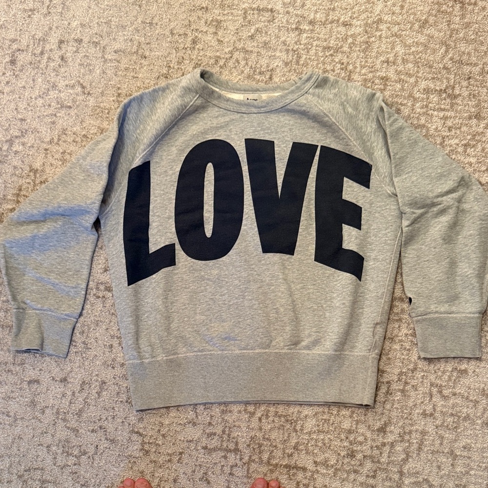Acne Sweatshirt with navy 'LOVE' Print